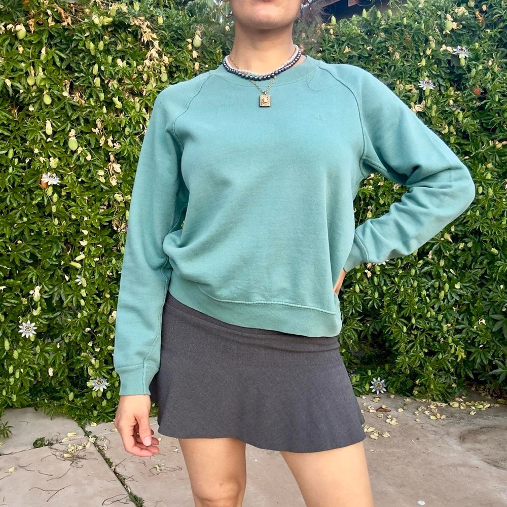 Anine Bing vintage inspired green crewneck sweatshirt. Size XS.
